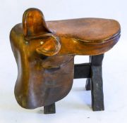 An early 20th century brown leather side saddle by Owen & Co, London: number 8558,