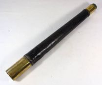 A 19th century brass single draw telescope: unsigned,