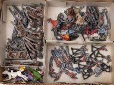 A collection of various lead soldiers: including Infantry, Cavalry, Cowboys and Indians,