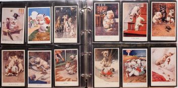 An album of various postcards including 'Bonzo Dog' series: Oilette, Raphael Tuck and others,