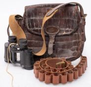 A crocodile skin cartridge case by Larkin,