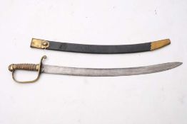 A 19th Century Coastguard hanger: the slightly curved fullered blade with double edge point over a