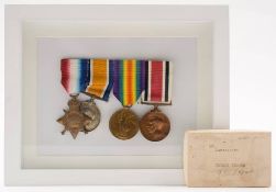 A WWI group of four to '8701 Pte T Brooks, Manchester Regiment': 1914-15 Star, War Medal,