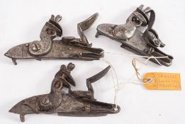 Three various flintlock actions,