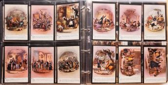 An album of 380 early 20th century postcards of various subjects including Dickens,