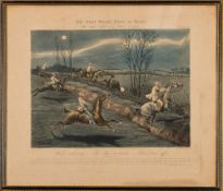 Harris after Alken - 'The First Steeple-Chase on Record': Plates I, II & III, framed and glazed,