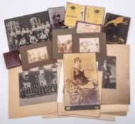 An Edwardian Carte de Visite album together with a collection of photographs: including one of a