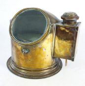 A Sestrel brass cased yacht binnacle: with 4 inch liquid filled compass,
