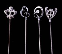 A George V silver hat pin, maker Charles Horner,