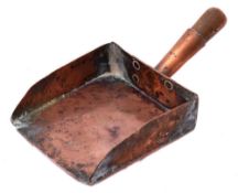 A Victorian copper magazine hand shovel by J Stone & Co,