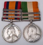A South Africa pair to '7016 Pte F J Boulton Grenadier Guards': Queen's South Africa Medal with
