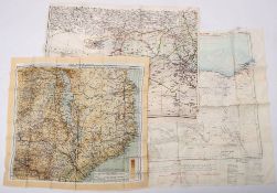 Three RAF silk maps:, comprising 'Alexandria-Torbruck' second edition,