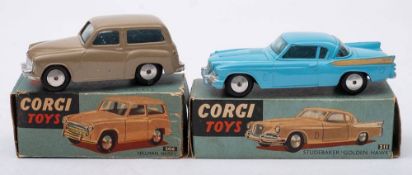 Corgi No 206 Hillman Husky: fawn with spun hubs and black treaded tyres,