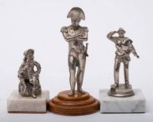 A group of three figural car mascots comprising Lord Nelson, Life boatman and cavailer:,