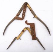 A late 18th Century brass bullet mould signed 'Spencer Lynne': 26cm long,