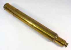 A brass single draw telescope:, unsigned..