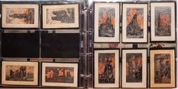 An album of WWI silk postcards: various varieties including six RFC cards, Regimental Crests ,