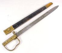 A British 1856 pattern Pioneers sawback sword:,