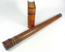 A leather cased single draw telescope by Cary, London: signed as per title to tube,