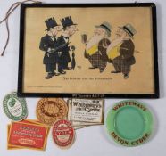 A collection of unused Devonshire brewers and distributors labels: including 'Whiteways Cyder',