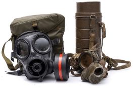 An Avon S6 MkII gas mask in haversack,