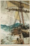 * After Montague Dawson [1895-1973]- The Rising Wind,:- a Frost & Reed coloured print, 1969,