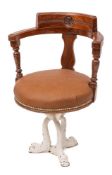 A late 19th/early 20th century ship's chair by A Blain & son,