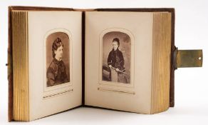 A late Victorian/early Edwardian Carte de Visite album and contents: including a card of Queen
