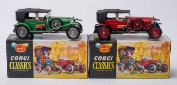 Corgi Original Classics: No 9001 and No 9002 Bentley 1927 Le Mans, two boxed examples,
