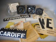 A BR diesel locomotive speedometer by Smiths: an RPM counter an AMP counter,