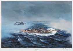 After Robert Taylor 'KM Bismark': polychrome print,