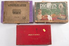 A Meccano Outfit in red stained wood box, together with a Primus Engineering No.