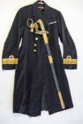 A Victorian Royal Navy regulation pattern dress sword: the acid etched blade with foul anchor