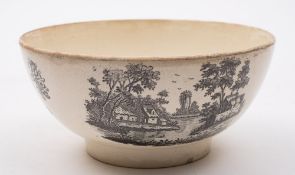 A late 18th Century English creamware (probably Leeds) Compass bowl:,