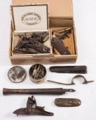 A group of 19th century and later gun parts: including actions, fore end and fittings etc (a lot).
