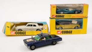 Corgi group of four: No 338 Chevrolet SS 350 Camero, No 347, Chevrolet Astro 1 Experimental Car,