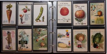 Two albums of early 20th century and later comical postcards:, including Larson Wood, Bamforth,