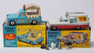 Corgi 472 Ford Thames Ice Cream Van 'Walls': blue cab and chassis, chrome bumpers, spun hubs,