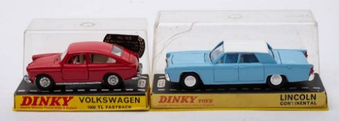 Dinky 163 Volkswagen 1600 TL fastback: red with silver trim, white interior,
