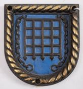 A Chatham Dockyard replica bronze ward room badge for HMS Westminster: 13cm high