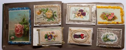 A collection of late Victorian/early Edwardian greetings cards: including lace cut Valentines