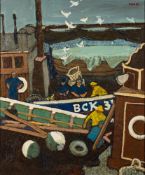 * Charles James McCall [1907-1989]- Buckie Trawlermen,:- signed and dated '50 top right,