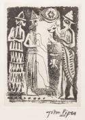 * John Piper [1903-1992]- Figures from a seal,:- etching,