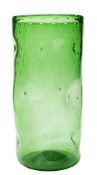 A James Powell & Sons Whitefriars glass vase: of indented cylindrical form decorated with bands of