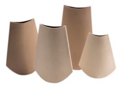 *Val Barry [1937-2018] four stoneware vessels: of narrow profile and rounded,