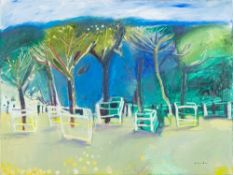 * Richard Snowden [1950-2014]- Summer tree plantation,:- signed, oil on canvas, 76 x 101cm.