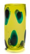 *Stuart Ackroyd (Contemporary) a glass vase: of indented cylindrical form,