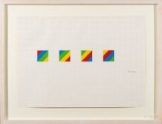 * Justin Knowles [1935-2004]- WD.31.ii.03; yellow, green, red, blue,:- initialled J.K.