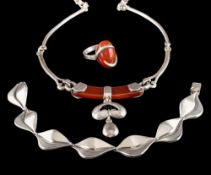 A Danish silver bracelet stamped 'SCF' for S.