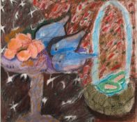 * Camilla Nock [b.1944]- Fruit Fantasy,:- signed with initials, pastel drawing, 50 x 55cm.